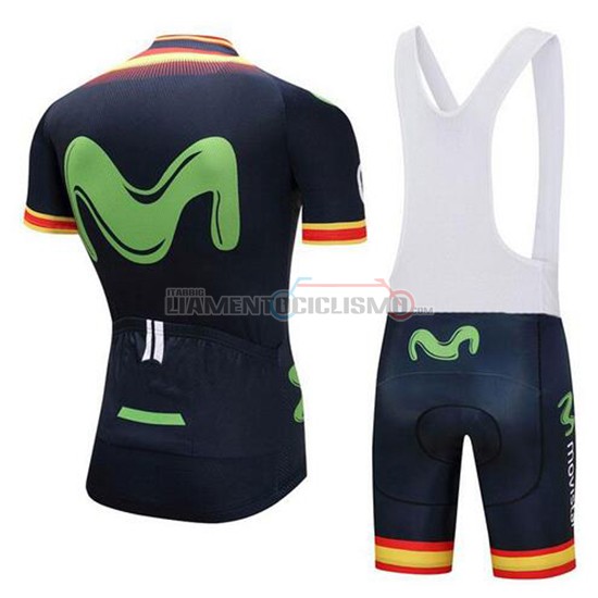 Abbigliamento Ciclismo Movistar Manica Corta 2018 Campione Spagna